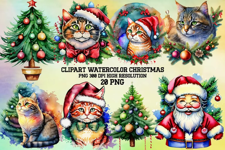 Clipart Watercolor Christmas