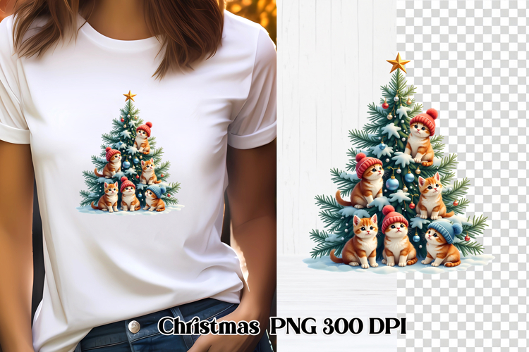 Christmas cat clipart PNG | Christmas animal sublimation