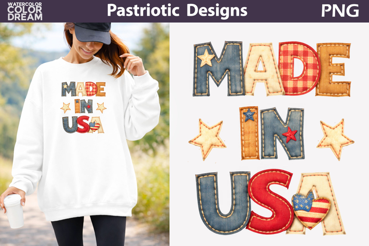 Made In USA Patriotic Design | Patchwork Sublimation