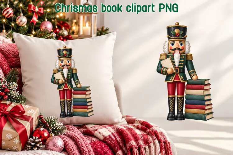 Christmas Nutcracker Book Clipart PNG | Book Lover Design