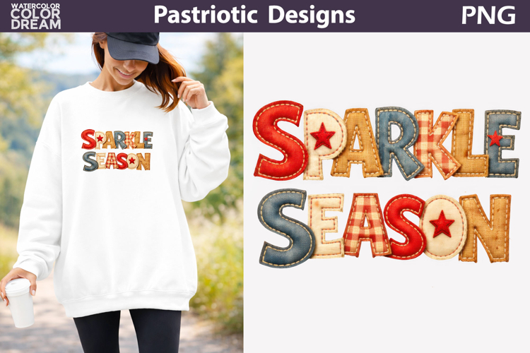 Patriotic Patchwork Quote | Sparkle Season Lettering