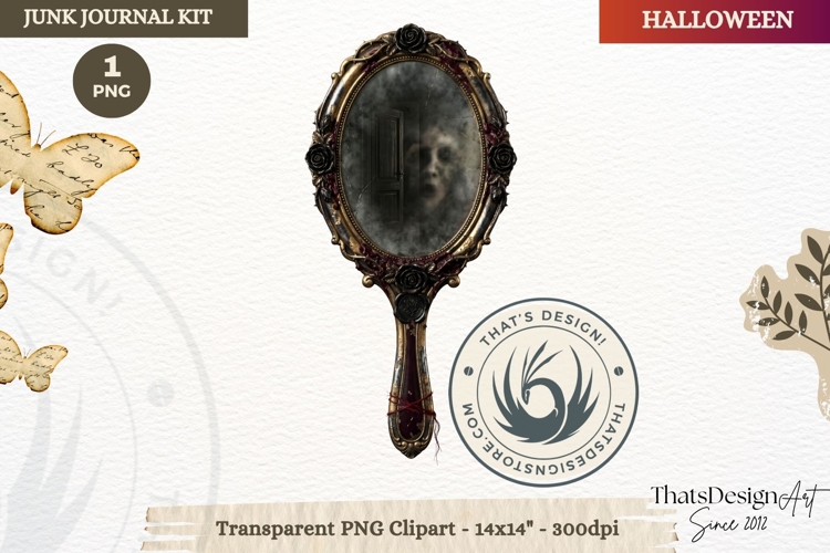 Gothic Haunted House Halloween ephemera clipart Junk Journal