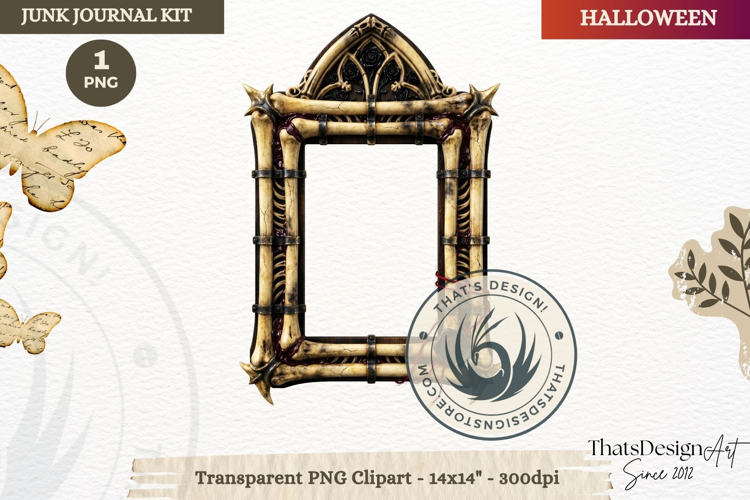 Gothic Haunted House Halloween ephemera clipart Junk Journal