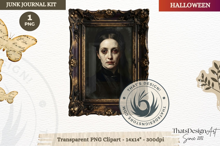 Gothic Haunted House Halloween ephemera clipart Junk Journal