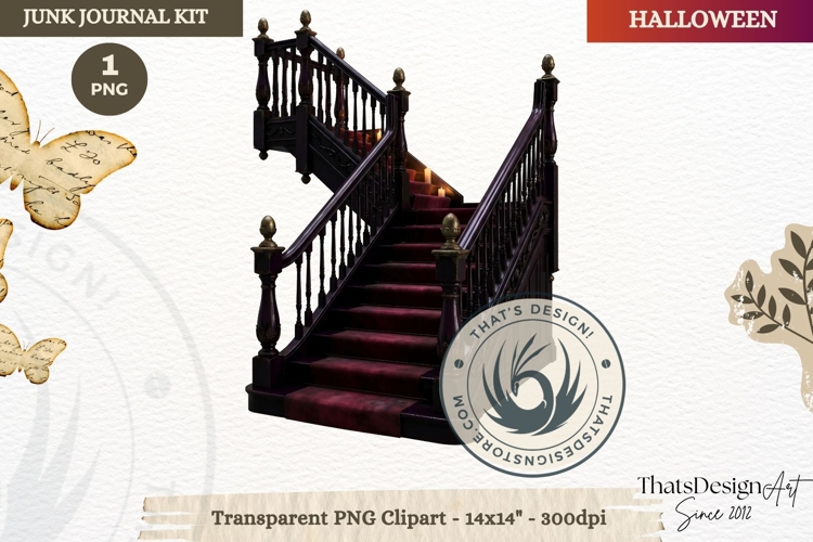 Gothic Haunted House Halloween ephemera clipart Junk Journal