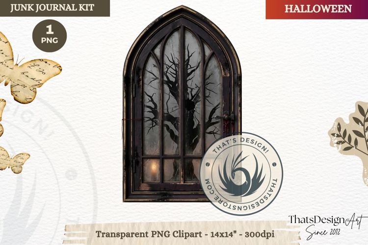 Gothic Haunted House Halloween ephemera clipart Junk Journal