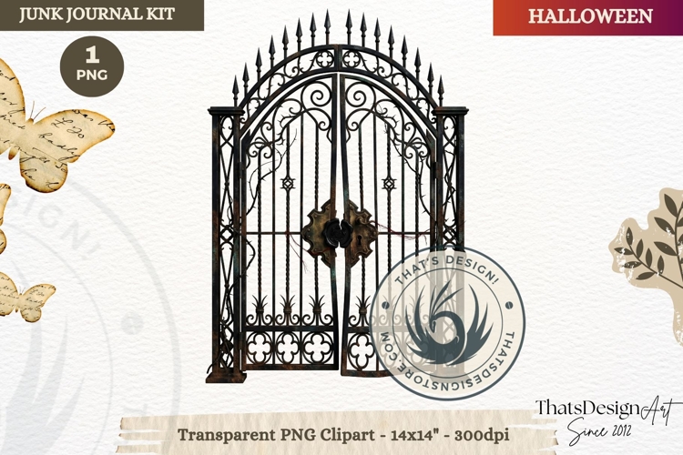 Gothic Haunted House Halloween ephemera clipart Junk Journal