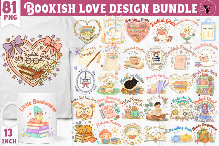 Bookish Sublimation bundle | Cute Reading Book Lover designs