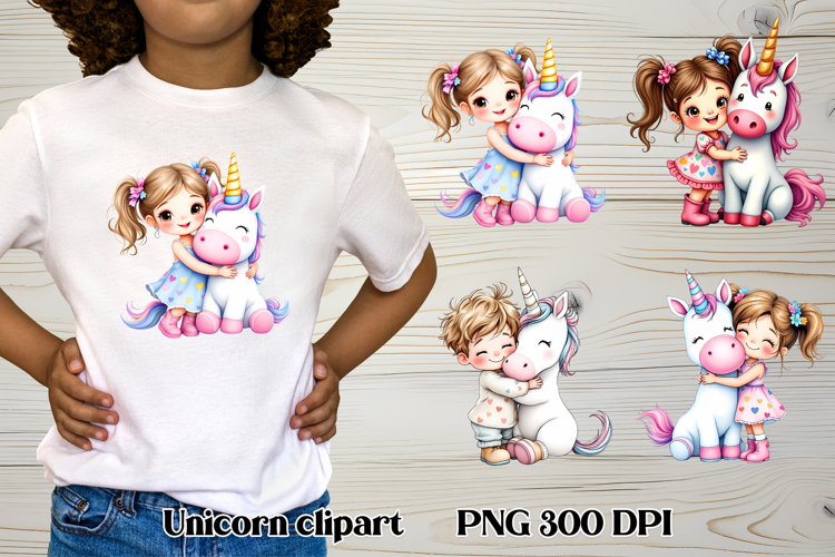 Cute unicorn kids clipart | Cute animal sublimation PNG