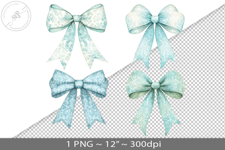 Coquette watercolor bow, PNG graphic