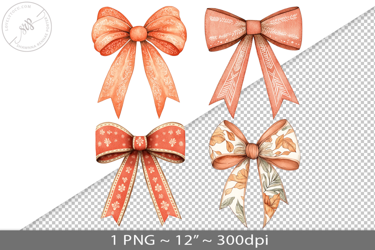 Coquette watercolor bow, PNG graphic