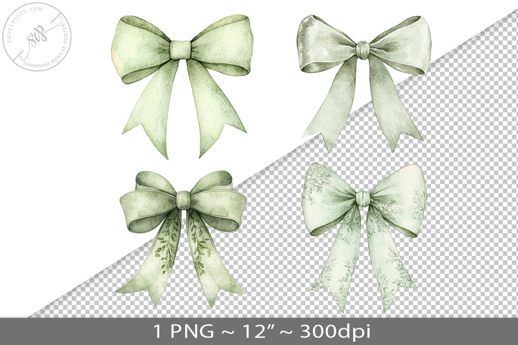 Coquette watercolor bow, PNG graphic