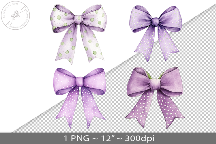 Coquette watercolor bow, PNG graphic
