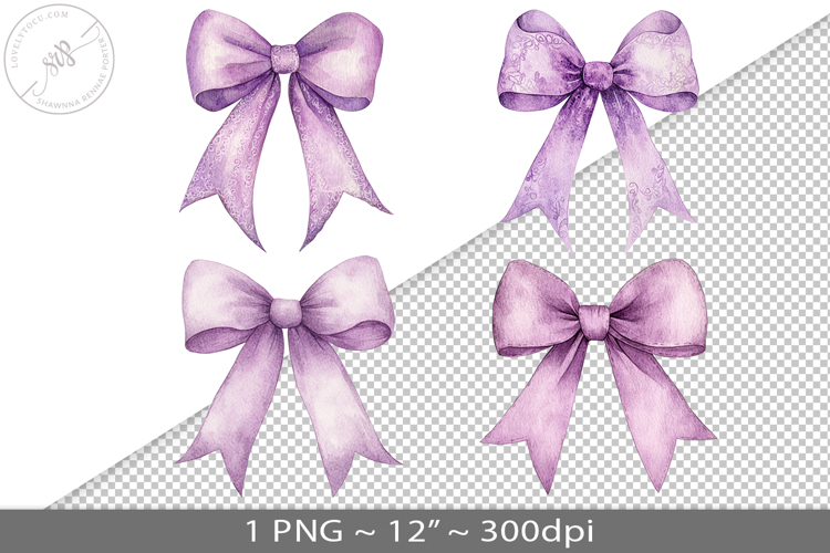 Coquette watercolor bow, PNG graphic