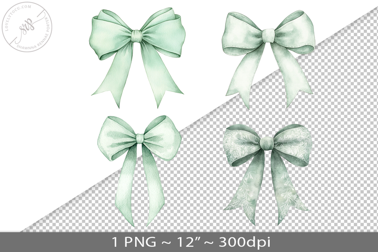 Coquette watercolor bow, PNG graphic