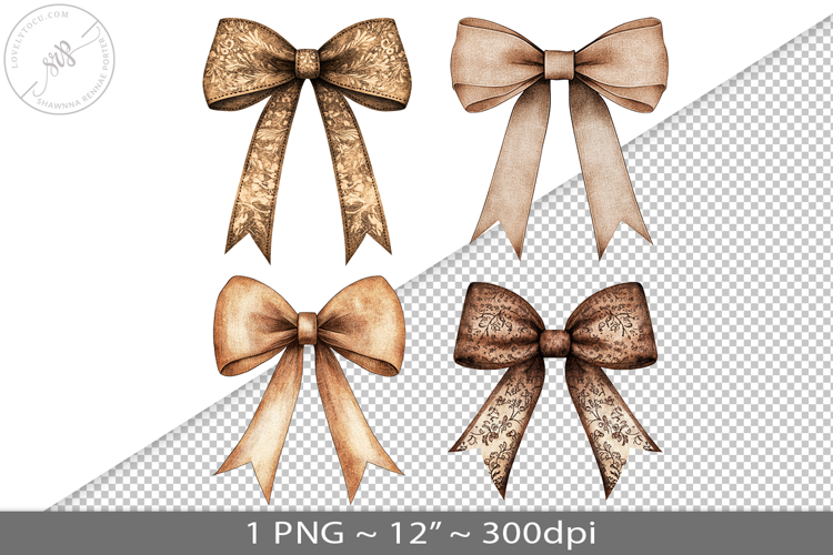 Coquette watercolor bow, PNG graphic