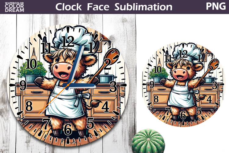 Funny Cow Chef Clock Face | Kitchen Clock Design