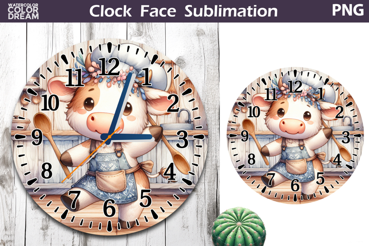 Funny Cow Chef Clock Face | Kitchen Clock Design