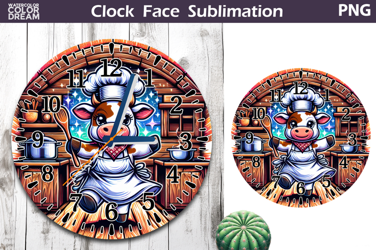Funny Cow Chef Clock Face | Kitchen Clock Design