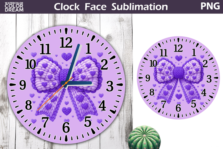 Bow Clock Face Sublimation | Valentine Clock Design