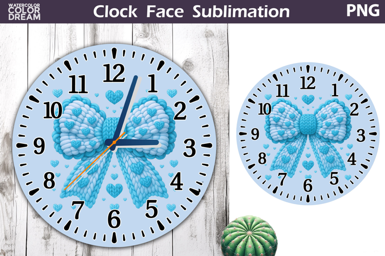 Bow Clock Face Sublimation | Valentine Clock Design