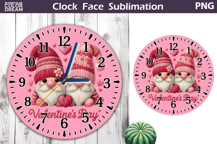 Couple Gnomes Clock Face | Valentine Clock Design