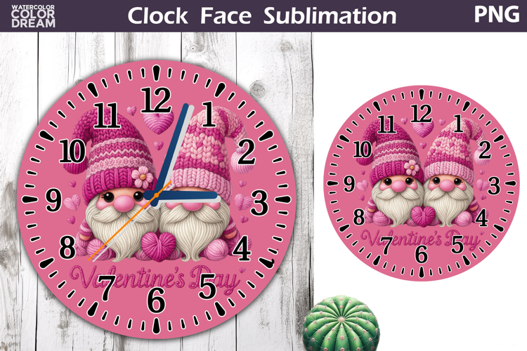 Couple Gnomes Clock Face | Valentine Clock Design