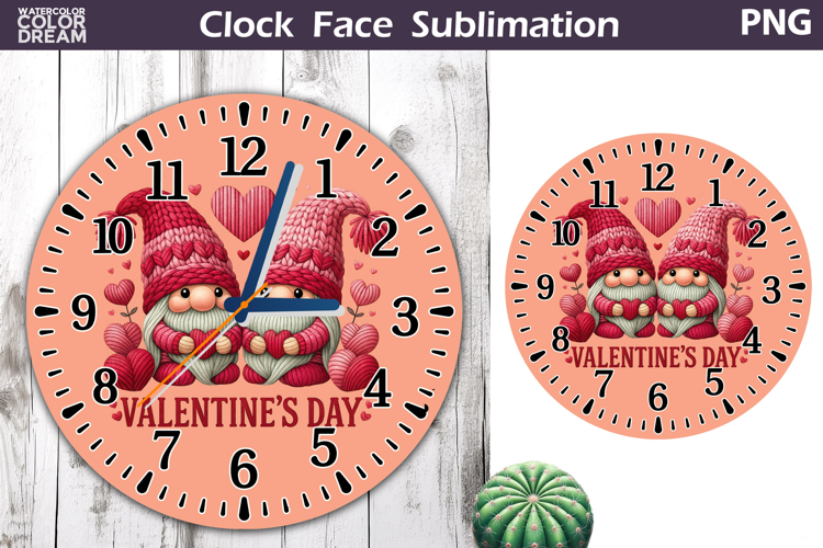 Couple Gnomes Clock Face | Valentine Clock Design