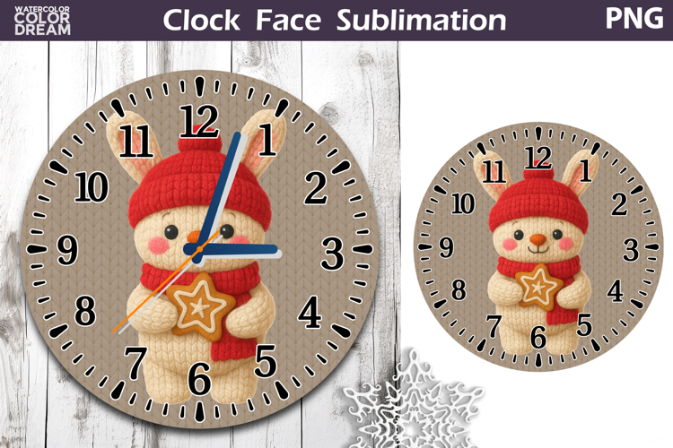 Cute Bunny Clock Face | Christmas Clock Design