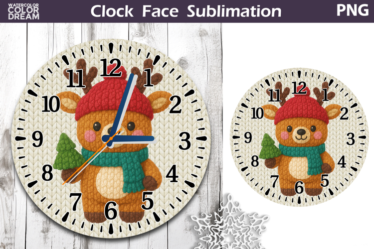 Reindeer Clock Face | Christmas Clock Design