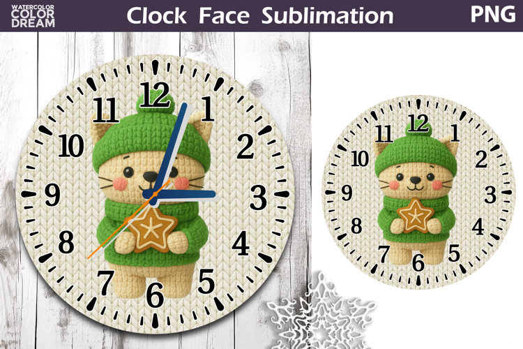 Cat Clock Face | Christmas Clock Design