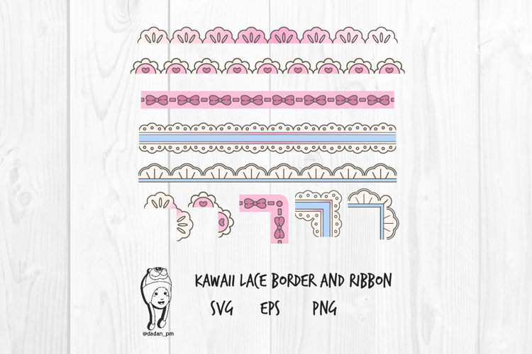 Kawaii Lace Border and Ribbon Frame
