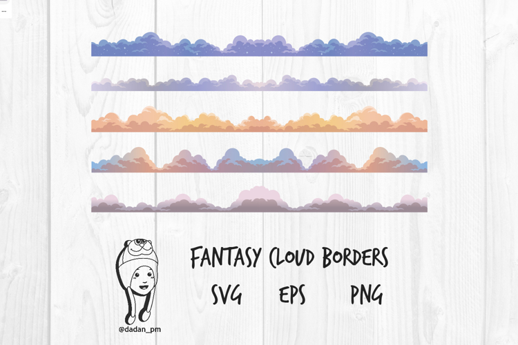 Fantasy Cloud Borders Cute Pastel Sky Divider