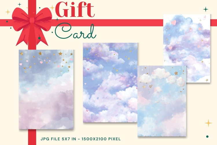 Happy Birthday Card Printable Cloud Greeting Gift Card Sky