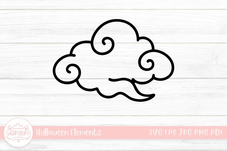 cloud doodle halloween element example image 1