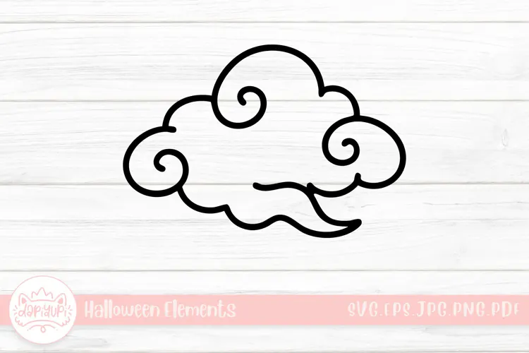 cloud doodle halloween element