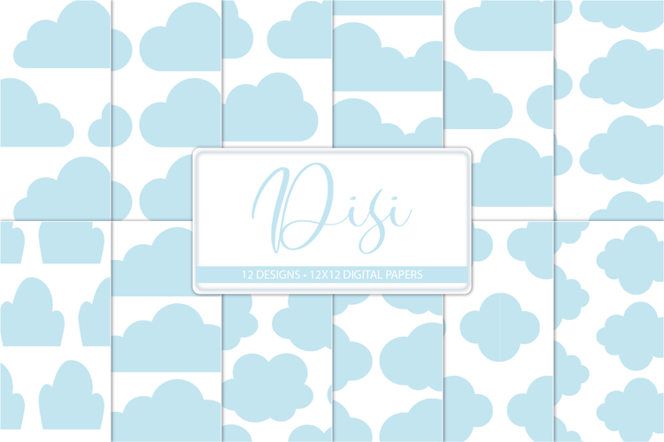 Cloud Scrapbook Paper, Baby Sky Nursery Patterns