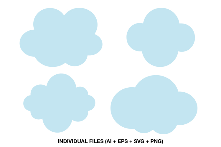 Cloud Shapes Clipart, Cute Sky Clouds for kids