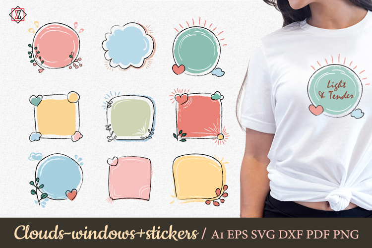Clouds are windows Stickers | Speech Clouds and Frames_2