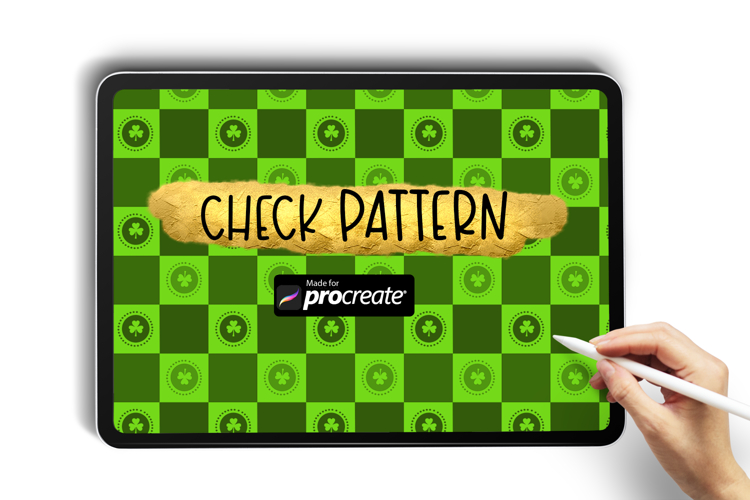 Clover Check Pattern Procreate Brush | St. Patrick’s Day