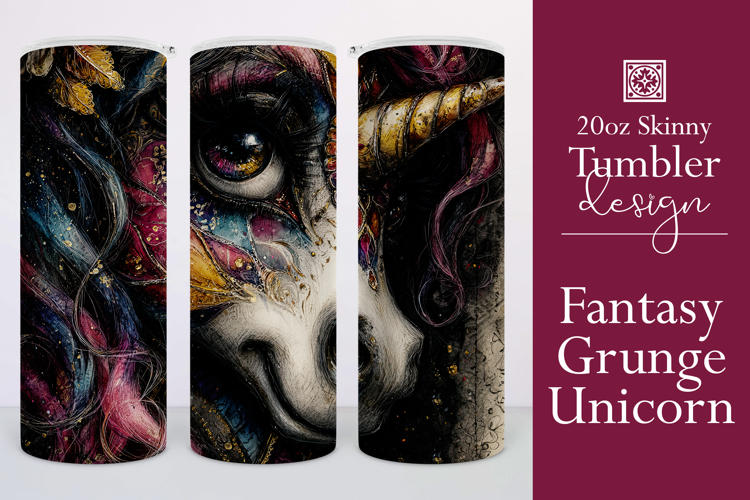 Fantasy Tumbler Wrap, Grunge Clown Unicorn Tumbler Wrap, t4