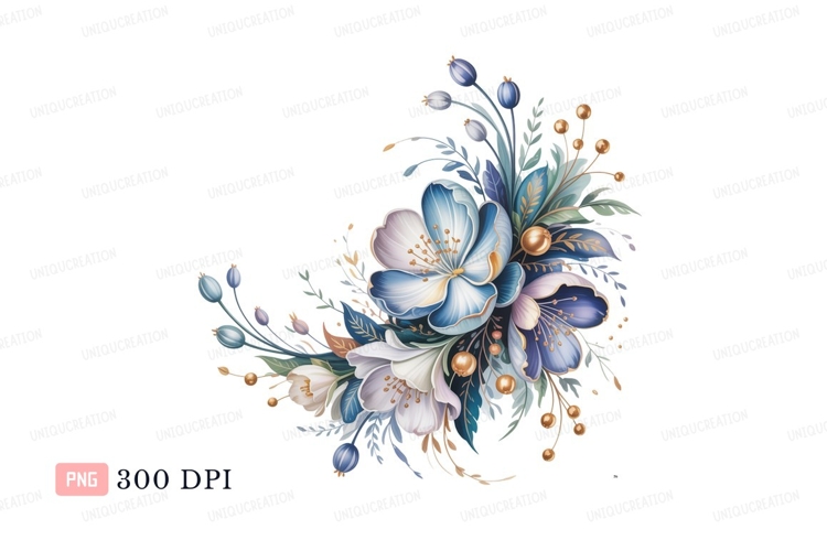Blue Flowers Clipart Image 5