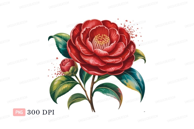 Red Flower Clipart Image 19