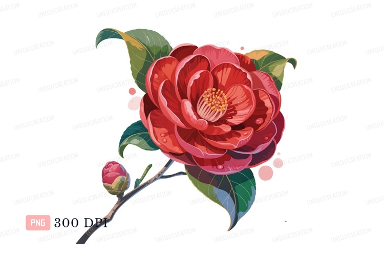 Red Flower Clipart Image 18