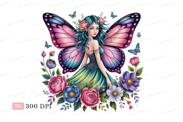 Blue Flowers Clipart Image 3