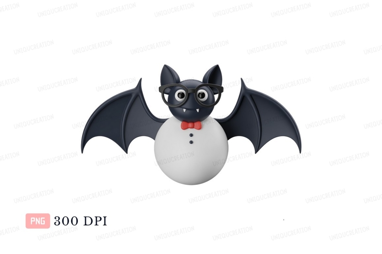 Bat wearing glasses and bowtie cartoon character