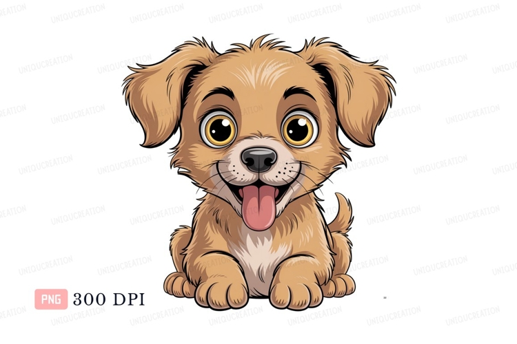 Happy puppy cartoon cute