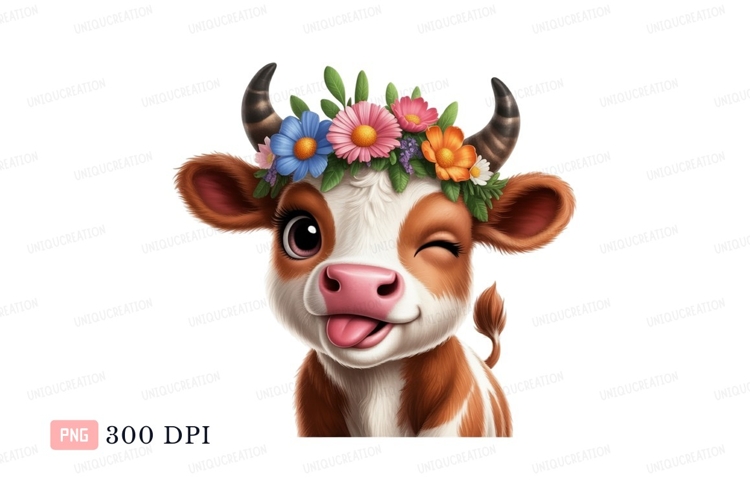 Cute Cartoon Cow Image 13