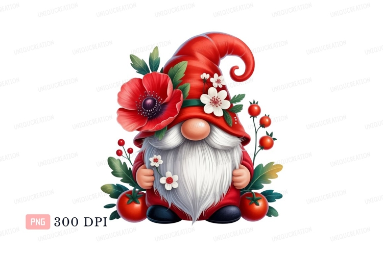 Red Flower Clipart Image 4