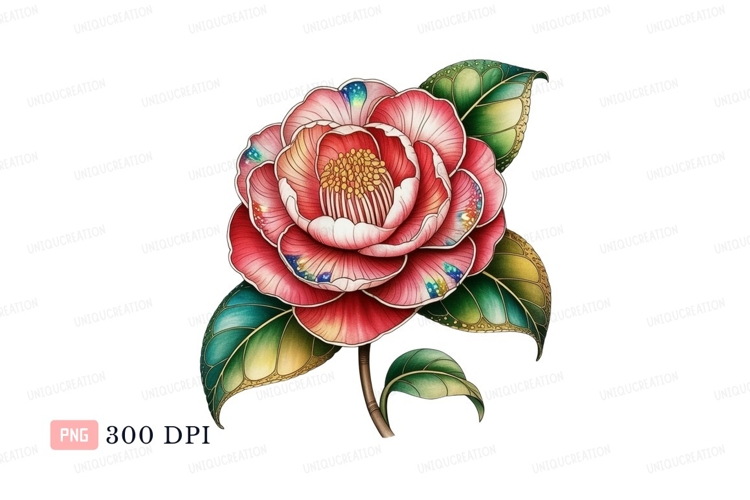 Red Flower Clipart Image 24